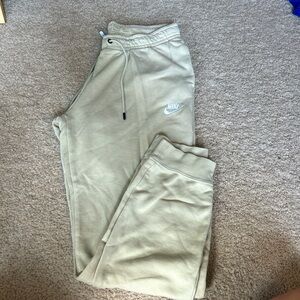 Beige Nike sweatpants size medium